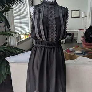 Altar'd State Grey Mock Neck Lace Dress